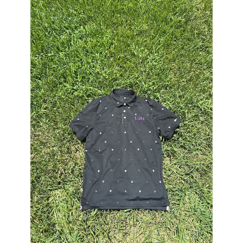 Nike LSU Dri-FIT Player Men's Printed Golf Polo DH0645 Black Size Small